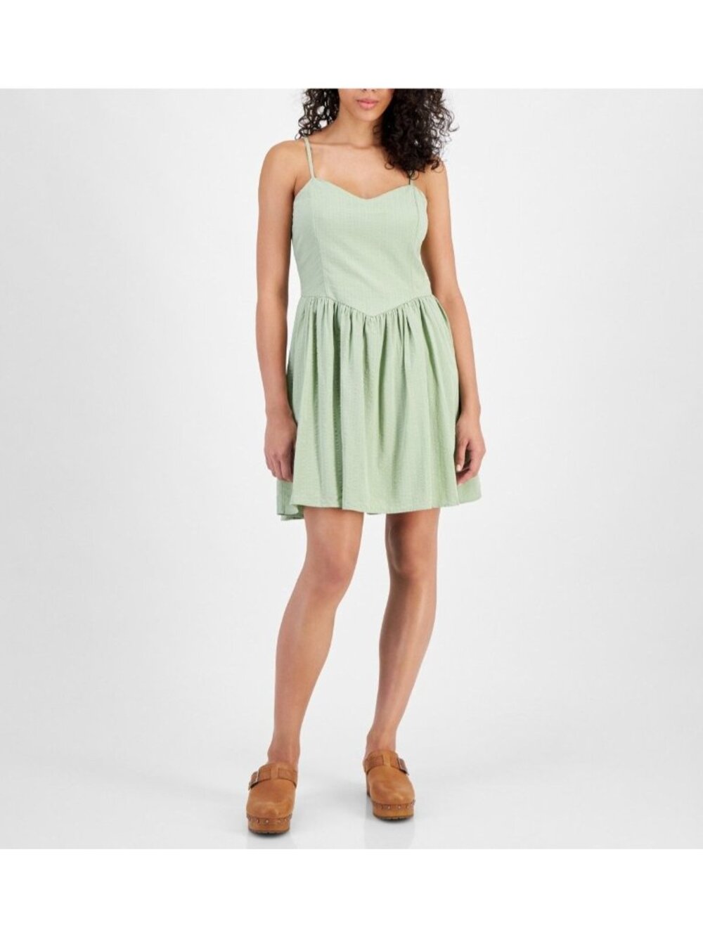 Tinseltown Womens V Neck Adjustable Straps Mini Dress Fresh Sage Size XL NWT
